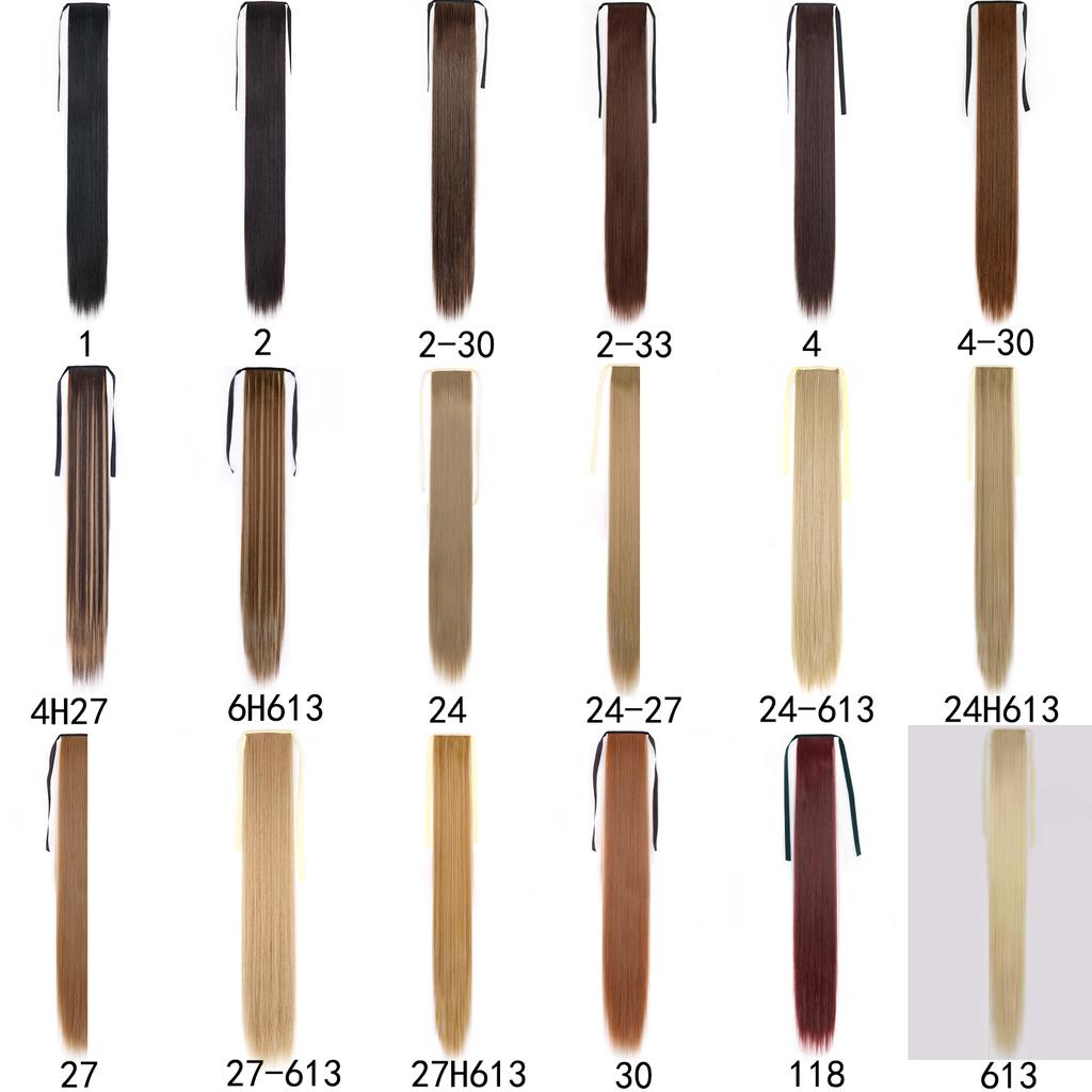 MERISIHAIR Длинный прямой галстук-бабочка на заколке для наращивания волос 55 85 см натуральный черный коричневый синтетический хвощ для женщин