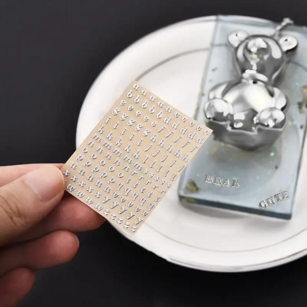 1PC Gold Sliver Epoxy Filling Sticker 3mm Thickness Alphabet Letters Stickers Resin Mold Decoration