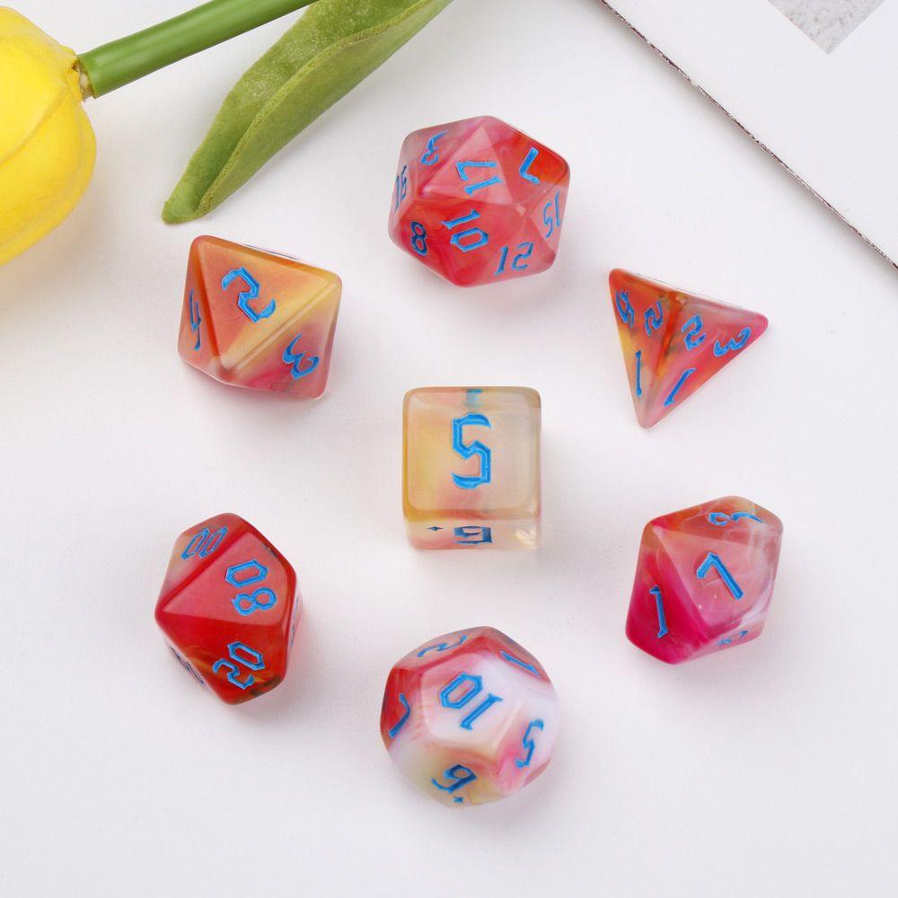 7pcs/set Gift Multi Sides Toy Dices Game Accessory Dice Set Glitter