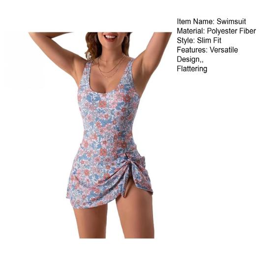 Женский цельный купальник с бретельками, сексуальный вырез, монокини с цветочным принтом, корректирующий живот, купальник для пляжа и бассейна