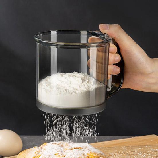 Пластиковый стаканчик, 250 мл, сито для муки, мелкая сетка, простое в использовании, чистое, портативное, многофункциональное, компактный размер, мука