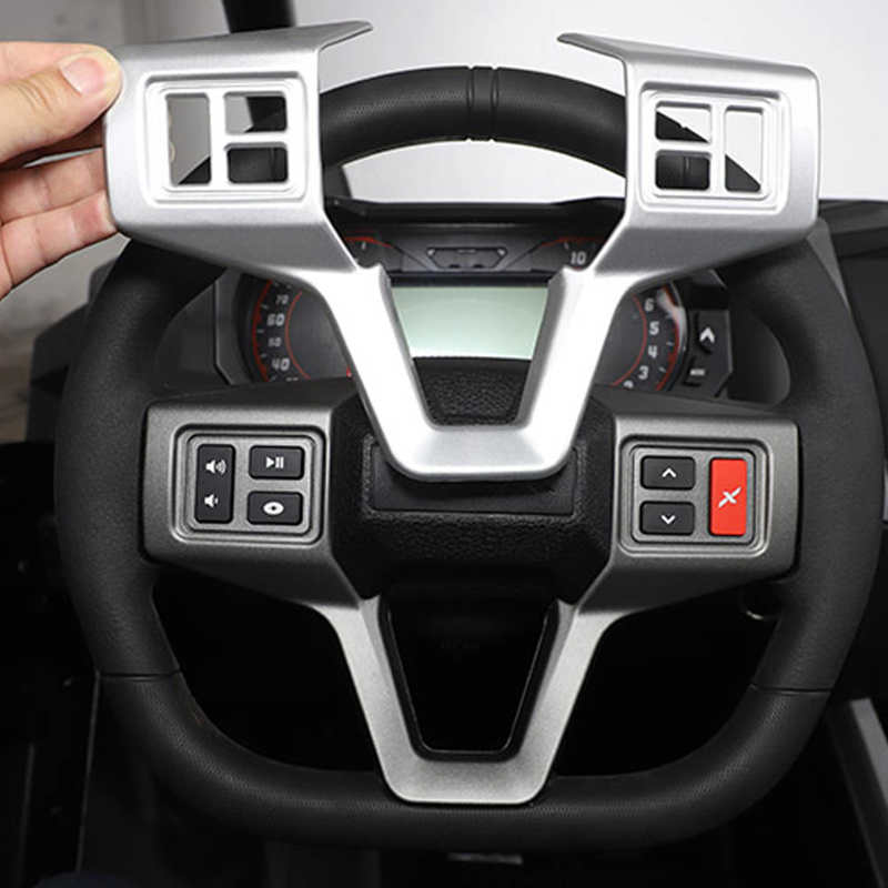 Замена декоративной накладки на рулевое колесо автомобиля, серебристая, для автомобилей Polaris RZR PRO XP и более поздних моделей