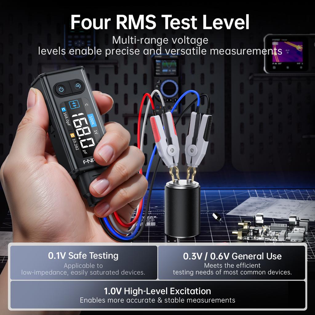 FNIRSI LCR-ST2 2-в-1 Цифровой Пинцет-Мост LCR ESR-метр SMD Тестер Кельвин-Зажим Электронный Компонент Многофункциональный Тестер Инструмент