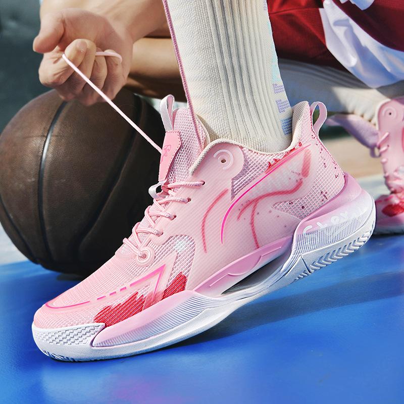 Guochao сверхлегкие сетчатые дышащие светящиеся трендовые баскетбольные кроссовки мужские и женские универсальные амортизирующие износостойкие нескользящие повседневные спортивные