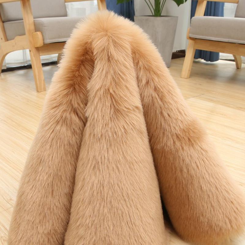 Роскошная искусственная лисья меховая подушка, искусственная шерсть, теплая подушка для сиденья автомобиля, чехол для дивана, пушистый мягкий чехол для стула из искусственной овчины, подушки для сидений