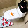 3PCS Christmas Toilet Lid Cover Tank Cover U Shaped Toilet Rug Set Soft Non Slip Water Absorbent Bathroom Rug for Festival Decor