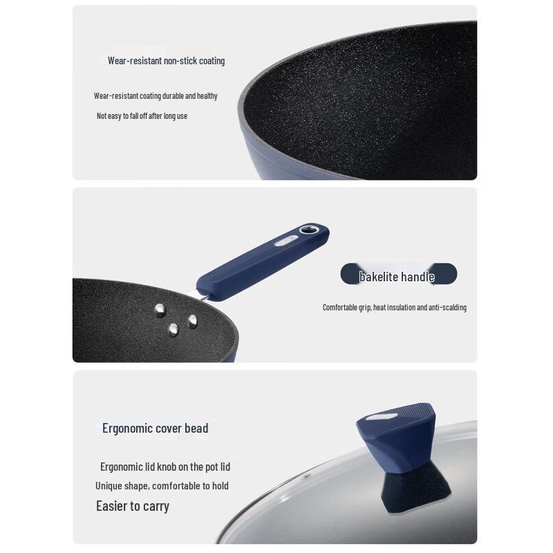 COOKER KING Valley Deep Blue Non-stick Wok