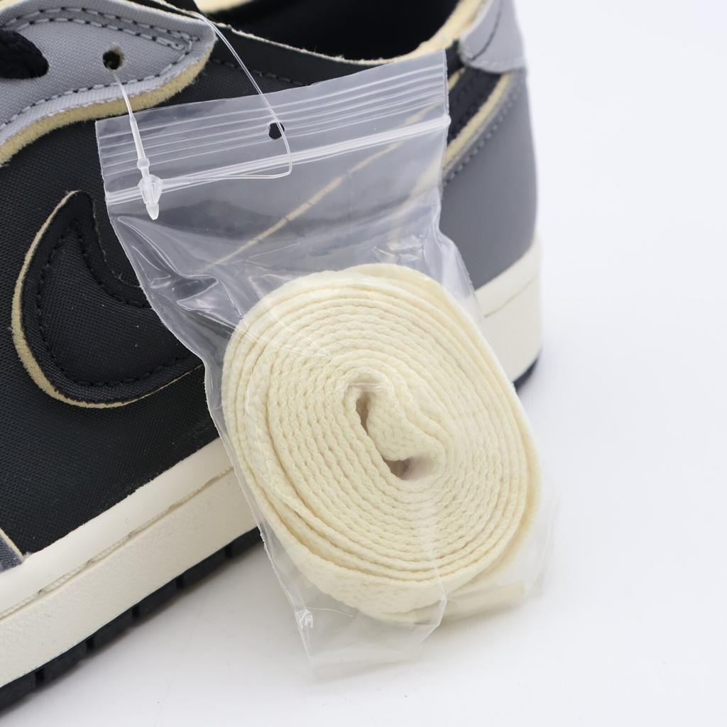DV0982-006 Nike Air Jordan 1 Low OG EX Черный Дымчато-серый Парусный Бежевый Серый (Мужской)