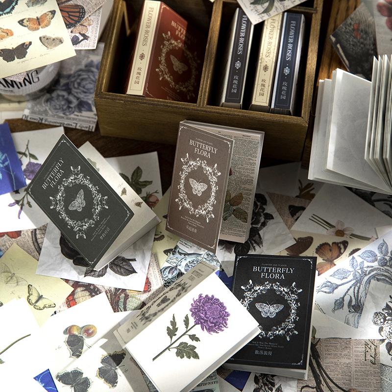 Набор мини-книг из 100 листов, винтажный миниатюрный материал, страницы для творчества в ретро-тематике, для коллажа в журнале и ручного создания