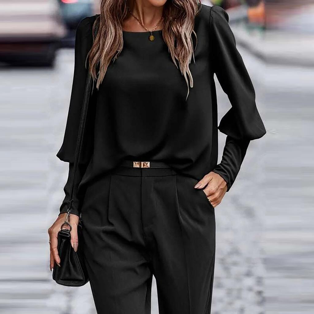 Женская, цвет Повседневный и универсальный, с круглым вырезом, стильный топ-рубашка