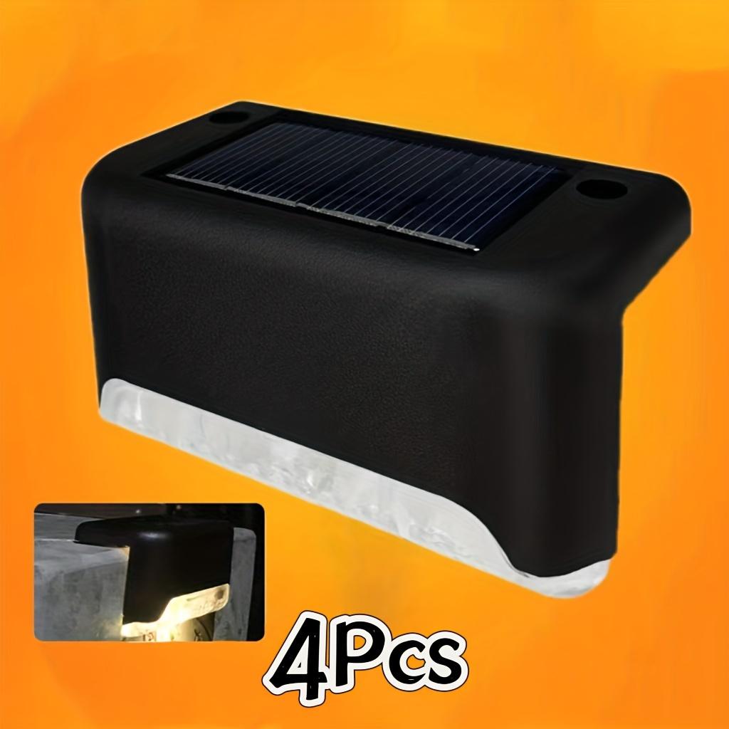 4pc Solar Step Stair Light Garden Outdoor Waterproof Stair Light Yard Fence Railing Patio Garden Decoration Solar Deck Light