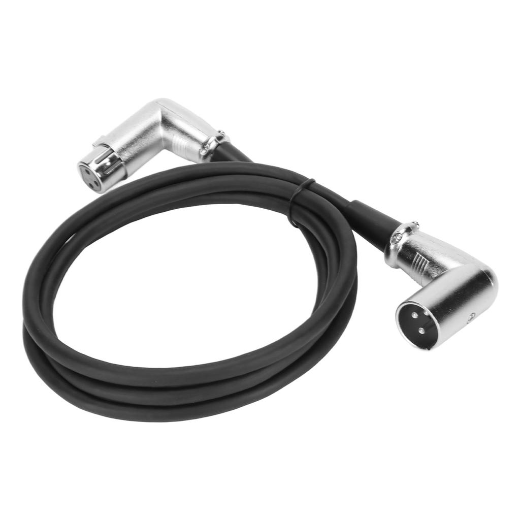 Кабель XLR папа-мама 3-контактный посеребренный угловой бесшумный без потерь XLR звуковой кабель для микрофона динамика 4,9 фута
