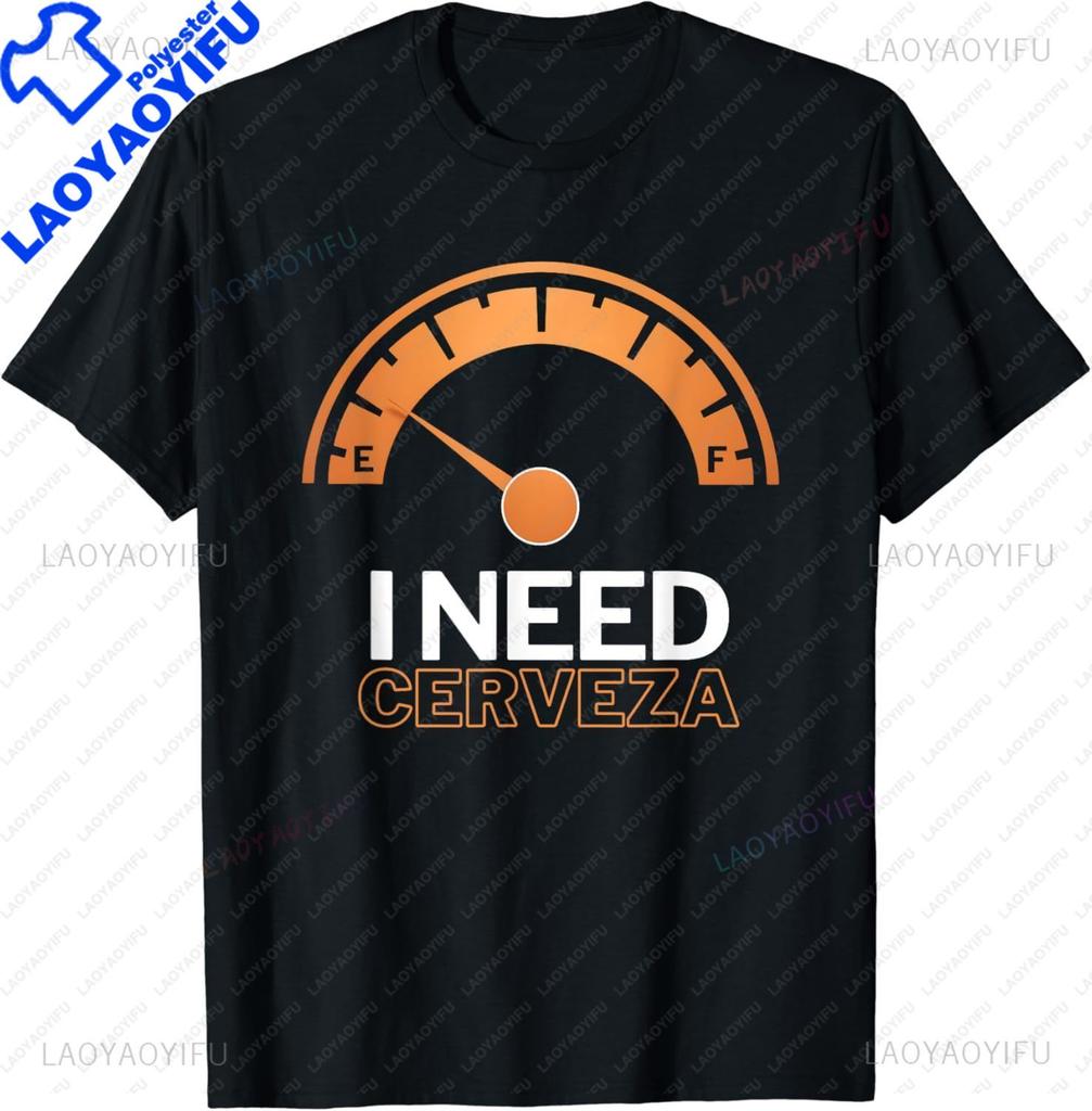 NECESITO Cerveza Funny Alcohol Beer Drinking Spanish ShortSleeve Unisex TShirt Graphic T Shirts Unisex Clothing Streetwear