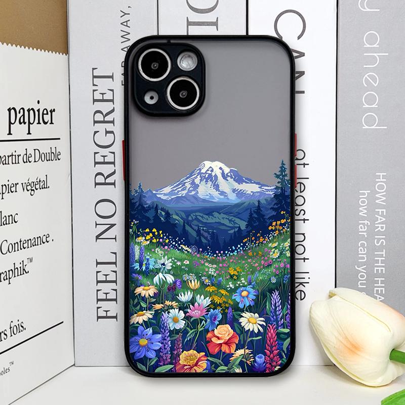 Чехол для телефона "Горная лесная деревня" для IPhone 13 12 Mini 16 15 11 14 Pro Max 7 8 Plus SE X XS Ударопрочный чехол Пейзаж с подсолнухами
