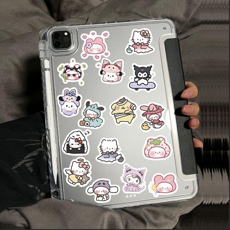 Cute Sanrio Cartoon Stickers - 52 PVC Sheets for Phone Cases, Notebooks & DIY Stationery.