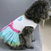 Me Lips & Love Heart Print Small Dog Cat Dress Pet Clothes Princess Dress Cotton Lace Tutu Skirt
