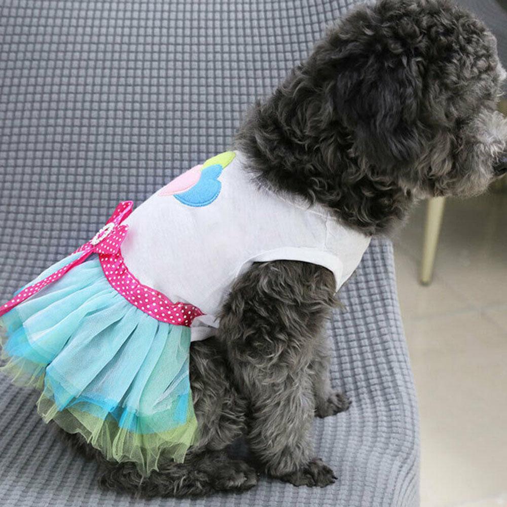 Me Lips & Love Heart Print Small Dog Cat Dress Pet Clothes Princess Dress Cotton Lace Tutu Skirt