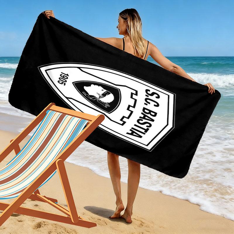 Bastia Spirit Print Beach Towel, Large Soft Quick Dry Towel for Beach Camping Swimming