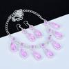 Комплект ожерелий с розовым кунцитом, комплект ожерелий с серьгами из розового кунцита, ручная работа, серебро 925 пробы, для женщин, ожерелье для подарков