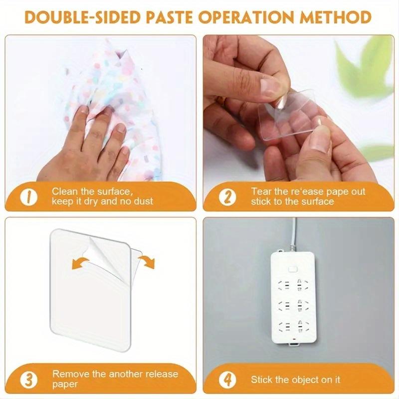 50 шт. неперфорированная прозрачная ПВХ нано двухсторонняя лента для ванной комнаты, кухни, дома, фиксированная прочная клейкая лента с крючками