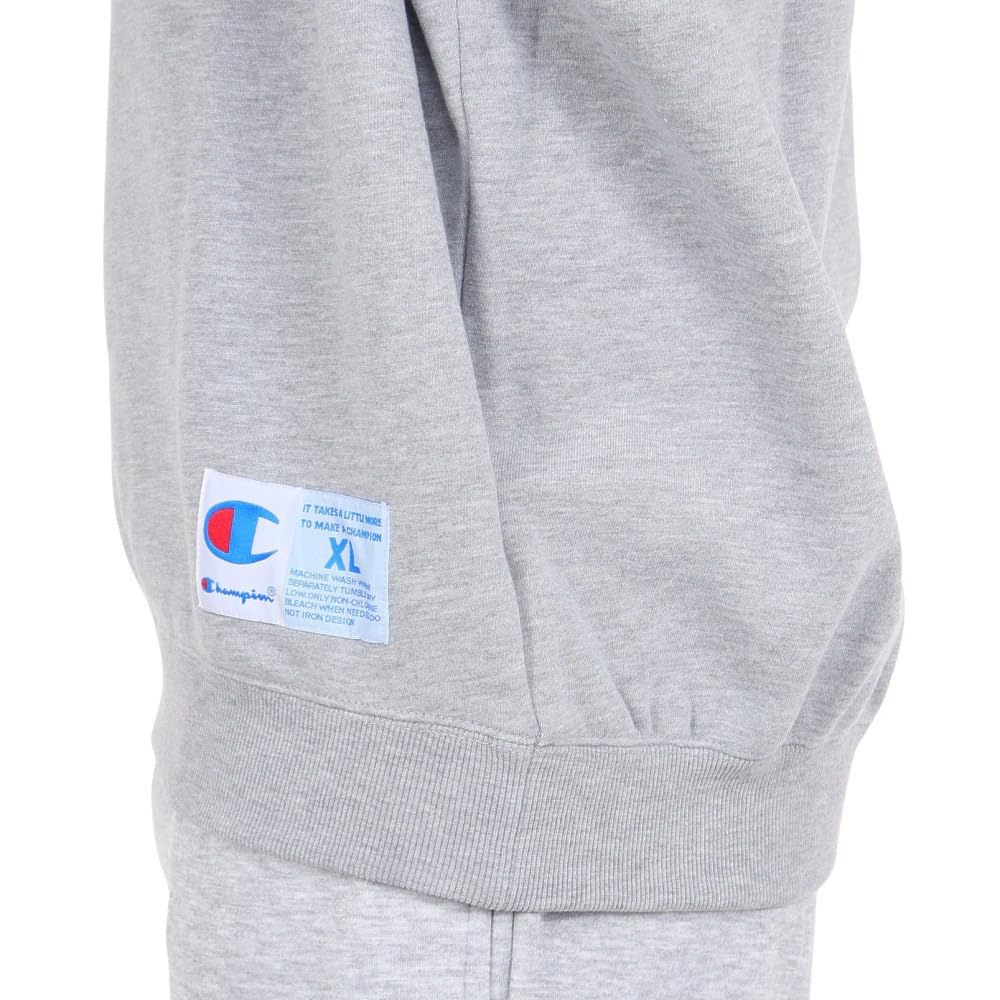 Толстовка с длинным рукавом из флиса, хлопок, США, свободный крой, большой размер, логотип One Point, круглый вырез, толстовка в стиле экшн, Оксфорд, серый, размер S [Champion] C3-X005