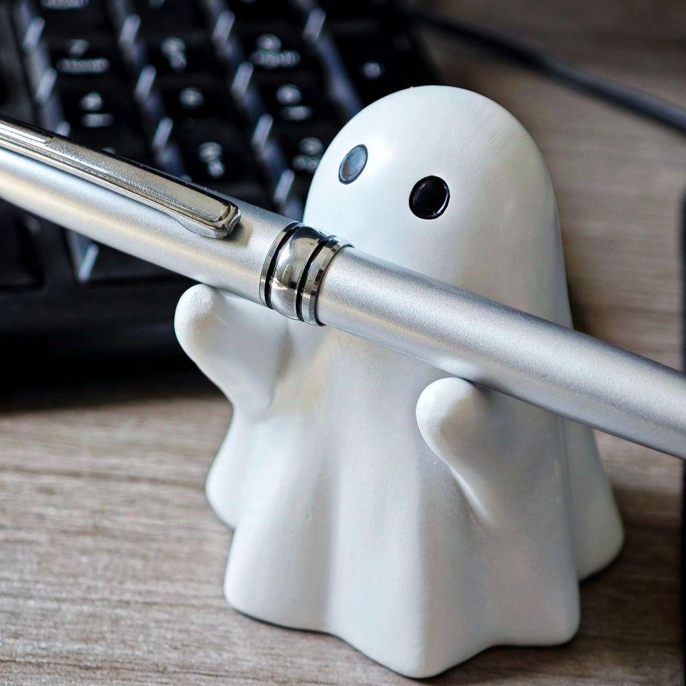 Funny Ghost Pen Holder Creative Little Ghost Statue Crafts Halloween Ghost Figurine Stationery