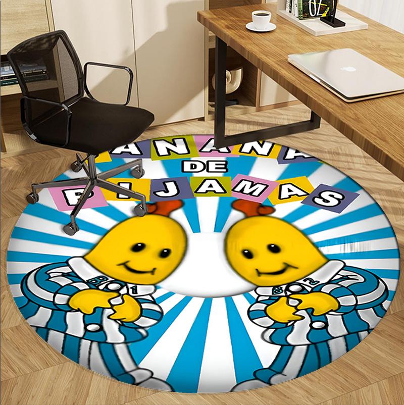 Bananas in Pyjamas Pattern Round Rug, Indoor/Outdoor Mat, for Picnic, Gameroom, Bedroom, Office, Living Room, Home Decor Carpet, Birthday Gift