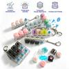 New Light Up Keyboard Keychain Crystal Clicker Fidget Toy Stress Relief Sensory Toy Portable Car Desk Decor Gift For Adults Kids