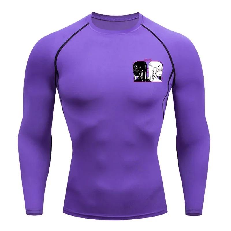 Zero Two Men Compressed Shirt Sports Quick Drying Fitness T-shirt Sweat-Absorbent Jogging Cycling Outdoor 8 Colors Short Sleeve