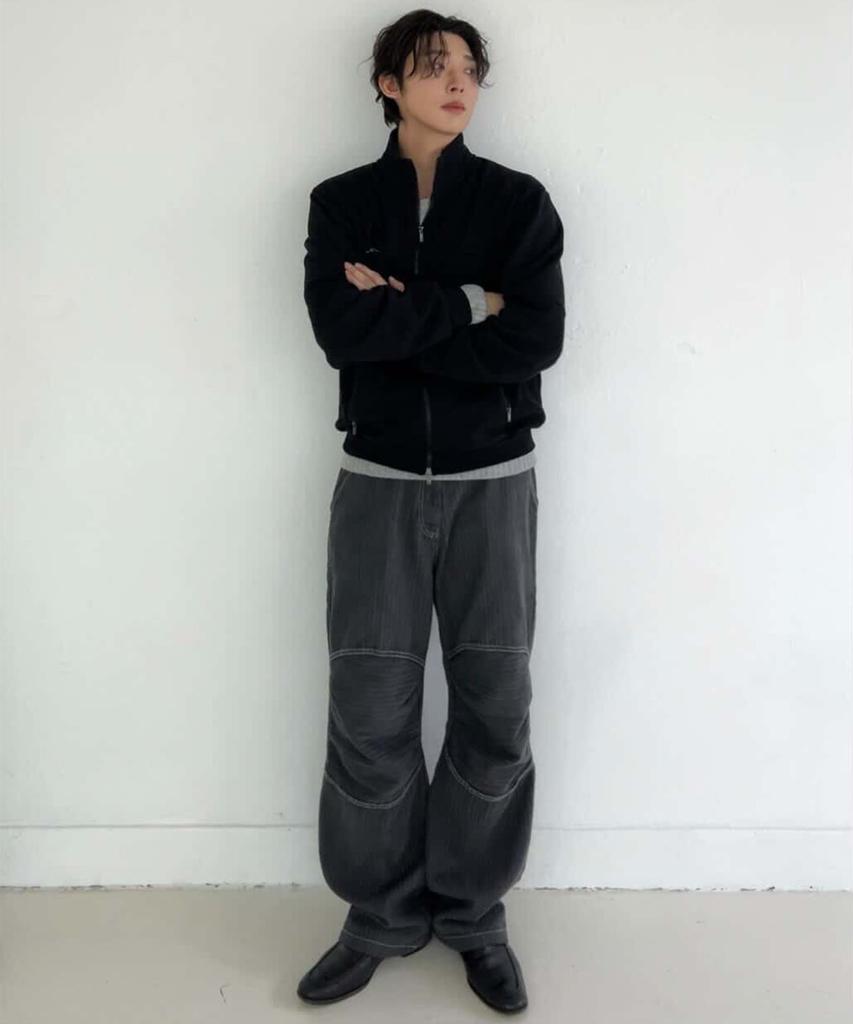 PARADIGMFILM [Ep.01] Dyed Herringbone Double Knee Pants (Charcoal)