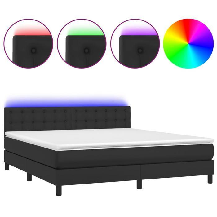 Maison Exclusive - Sommier à lattes de lit avec matelas et LED Noir 180x200cm