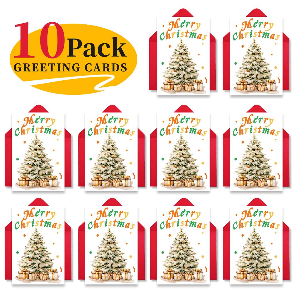 10 Cartoon Christmas Greeting Card Envelopes Set With A Variety Of Creative Christmas Greeting Cards