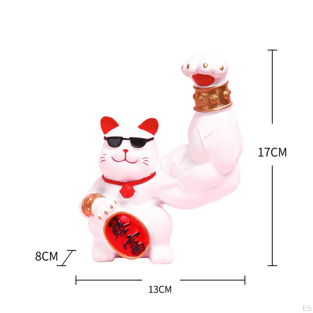 Lucky Cat Figurine - Charming Animal Sculpture for Home Decor