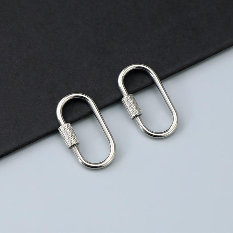Овальный карабин с винтовой муфтой из нержавеющей стали 304, брелок для ключей, мини-пряжка для рюкзака для бутылки с водой, легкая подвесная пряжка