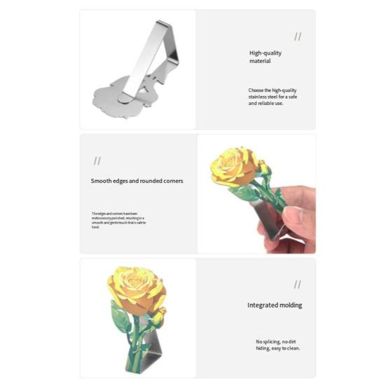 4 шт. Зажим для скатерти из нержавеющей стали Роза Нескользящий для помещений и улицы Свадьба