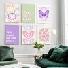 Aesthetic Danish Pastel Decor Poster Prints Retro Trendy Colorful Teen Room Wall Art Canvas Painting Nordic Living Room Decor
