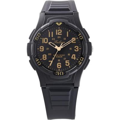 Аналоговые часы Citizen Q&Q 10 АТМ Водонепроницаемые Резиновый ремешок V31A-501VK Мужские Черные
