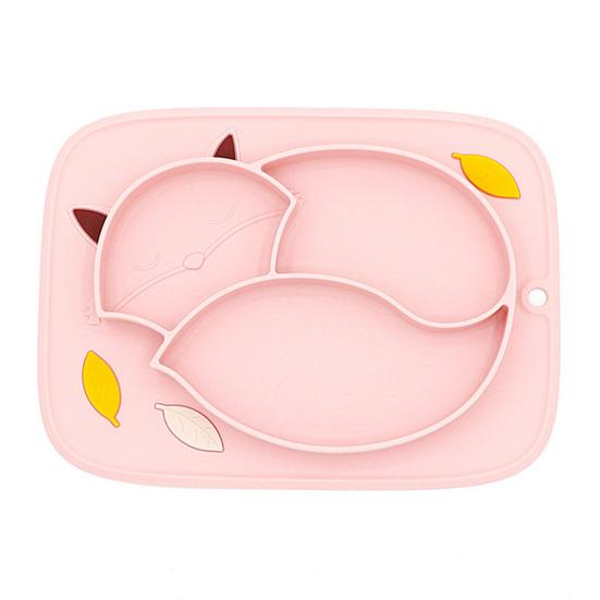 Kids Plate Cartoon Shape Suction Cup Bottom BPA Free Baby Training Dining Dish for Boys Girls