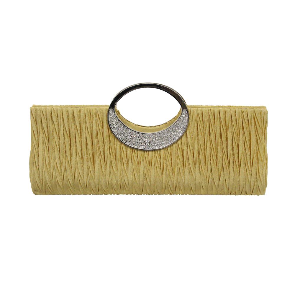 Классическая плиссированная вечерняя сумка со стразами для женщин