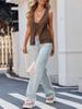 Women's Tie Front Ribbed Knit Sweater Vest Sleeveless Y2K Summer Tank Top