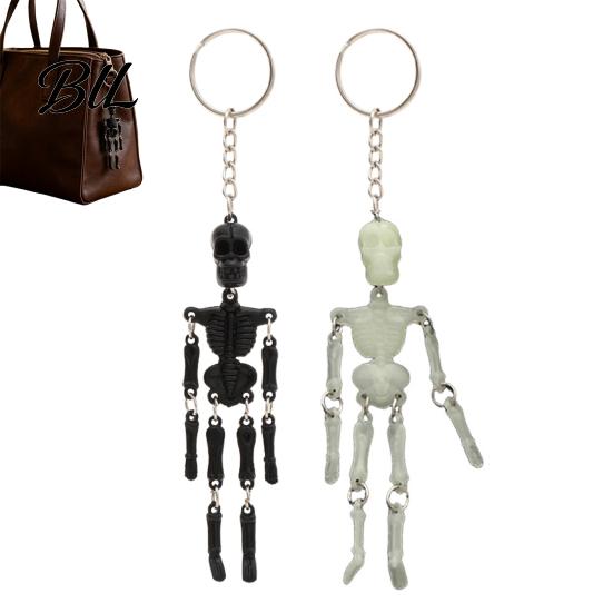 Halloween Party Favors Movable Joints Skeleton Keychain, Glow-in-the-Dark Keyring for Bag Charm Halloween, Handbag Backpack Purse Men Women