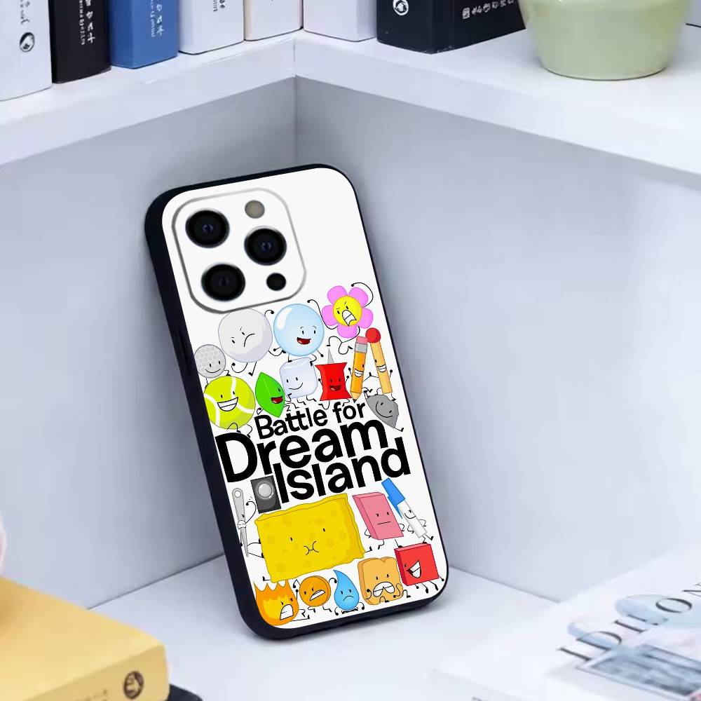 BFDI-Битва за Остров Мечты Чехол для Телефона Для iPhone 17, 16,15,14,13,12,11 Plus,Pro Max, Другие Мягкий Черный Чехол