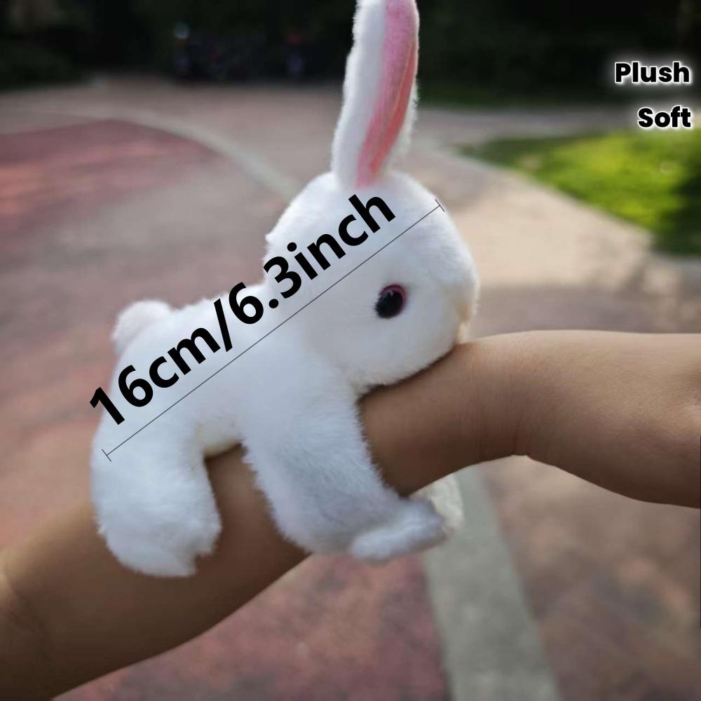 Rabbit Stuffed Animals Slap Bracelets for Kids Plush Animal Slap Snap Bracelets Bulk Bunny Wrist Bands Party Favors Gifts