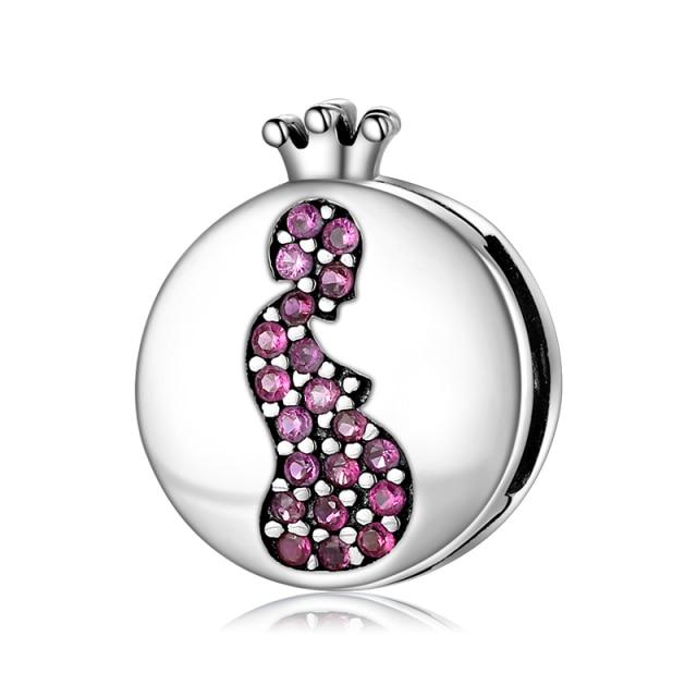 Круглая форма прозрачный Cz 100% настоящее серебро 925 пробы клипсы бусины подходят оригинальные отражения браслет подвески изготовление ювелирных изделий