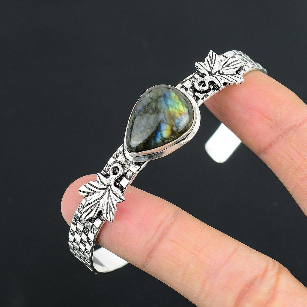 Распродажа ко Дню матери Лабрадорит Камень Серебро 925 пробы Юбилейный Модный Браслет