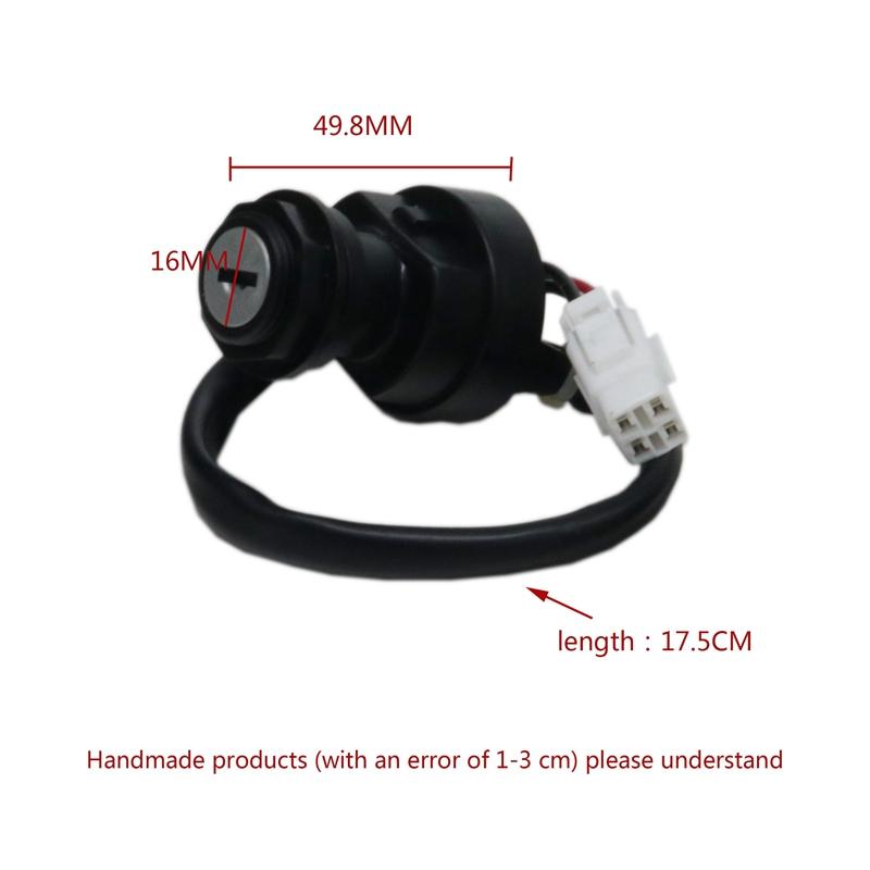 LMoDri Motorbike Ignition Switch Key with Wire ATV 6 Pin Ignition Key Switch with 2 Keys For Yamaha YFZ450 YFZ450V