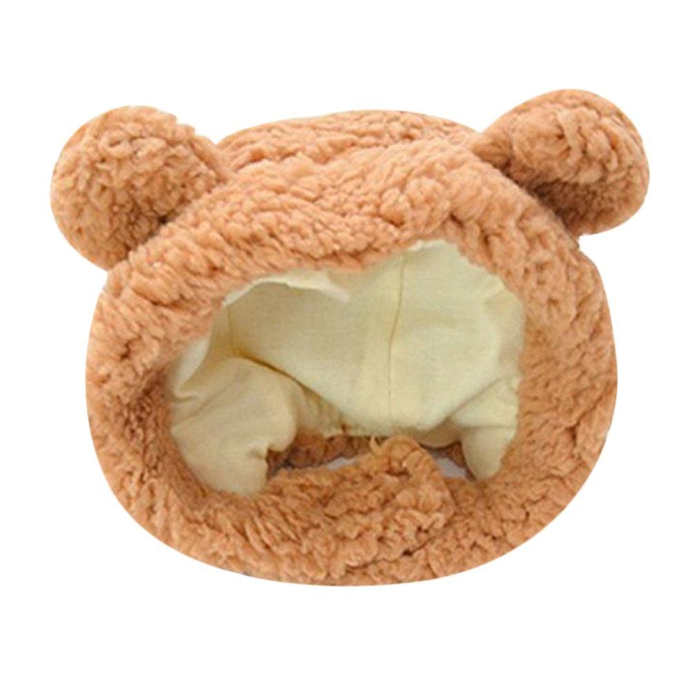 Cute Cosplay Costume Pet Accessories Cat Hat Headgear Short Plush Bear Puppy Cap