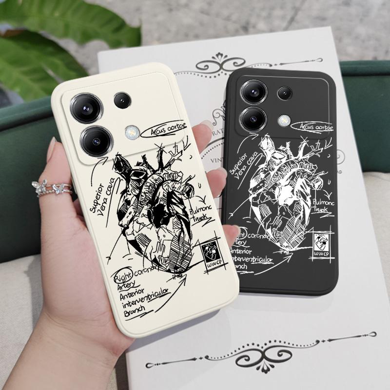 Чехол для телефона 'Эскиз Сердца' для Xiaomi Poco X6 F6 M6 M5 M5S F5 X5 F4 X4 M4 F3 M3 X3 Pro 4G 5G GT Силиконовый Чехол