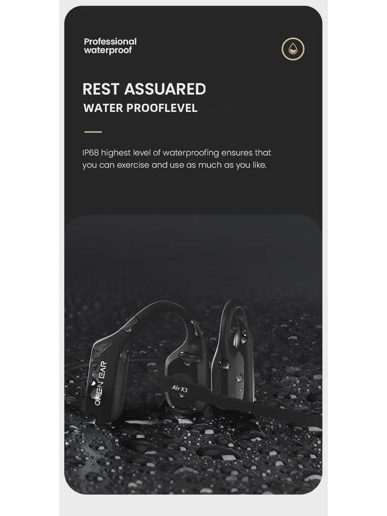 Wireless Bone Conduction Bluetooth Headset with Noise Reduction for Sports and Business