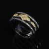 Exquisite Personality Unique Design Two-color Women's Ring Multi-layer Geometric Jewelry Party Ring High-quality Women's Jewelry Proposal Ring